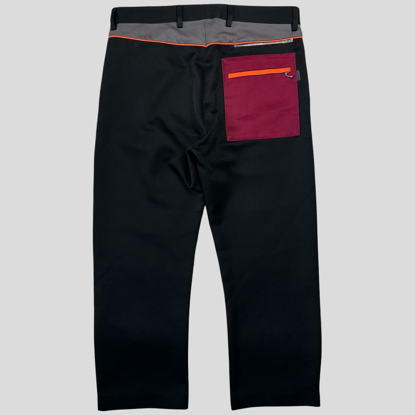 Prada Milano SS16 Runway Colourblock Technical Polyester  Trousers - IT48 | Default Title, Multicoloured