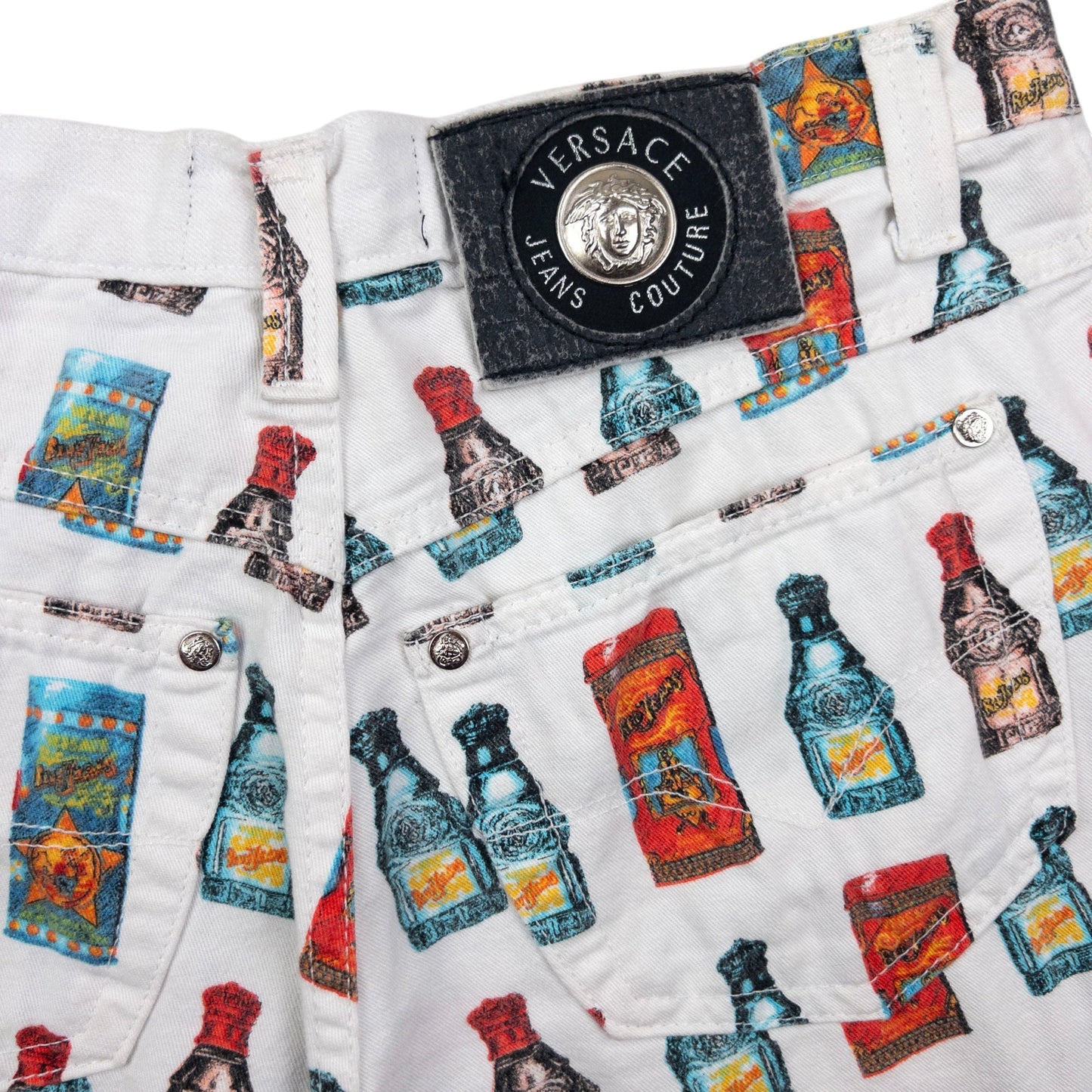 Vintage 90s Versace Jeans Couture Perfume Bottle Trousers Size W31
