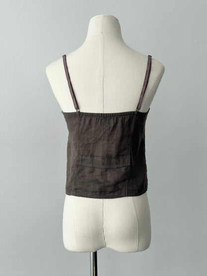 Armani Jeans 1990s Pure Linen Corset Top - S