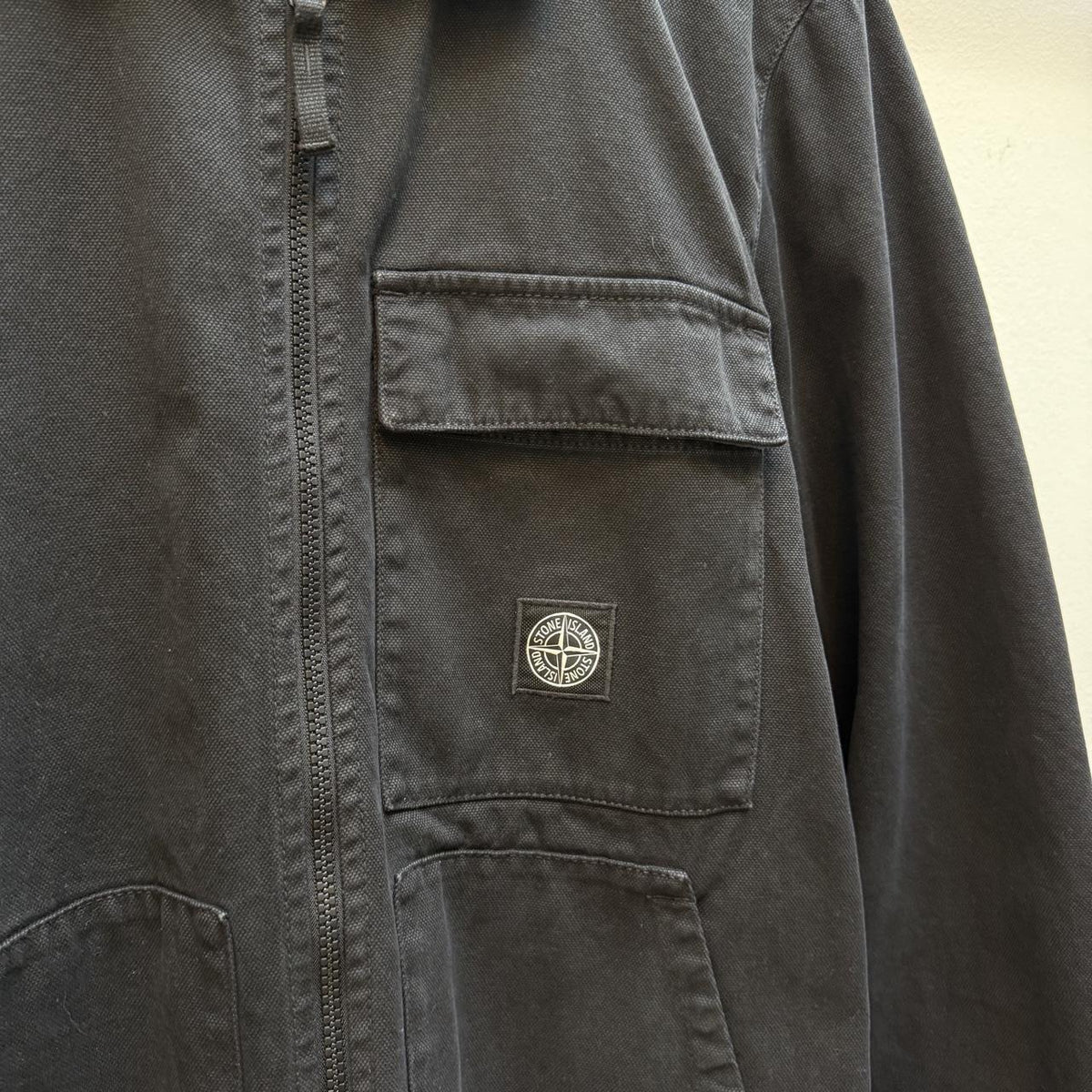 Stone Island Compass Logo Over Shirt (L) | Large, Black
