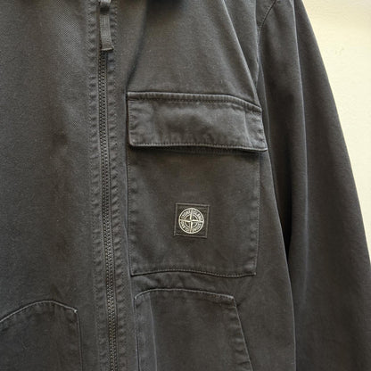 Stone Island Compass Logo Over Shirt (L) | Large, Black