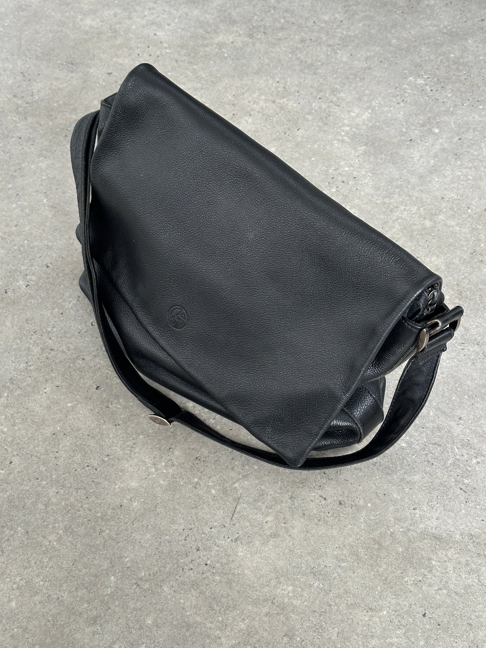 Giorgio Armani 1990s Leather Logo Crossbody Bag