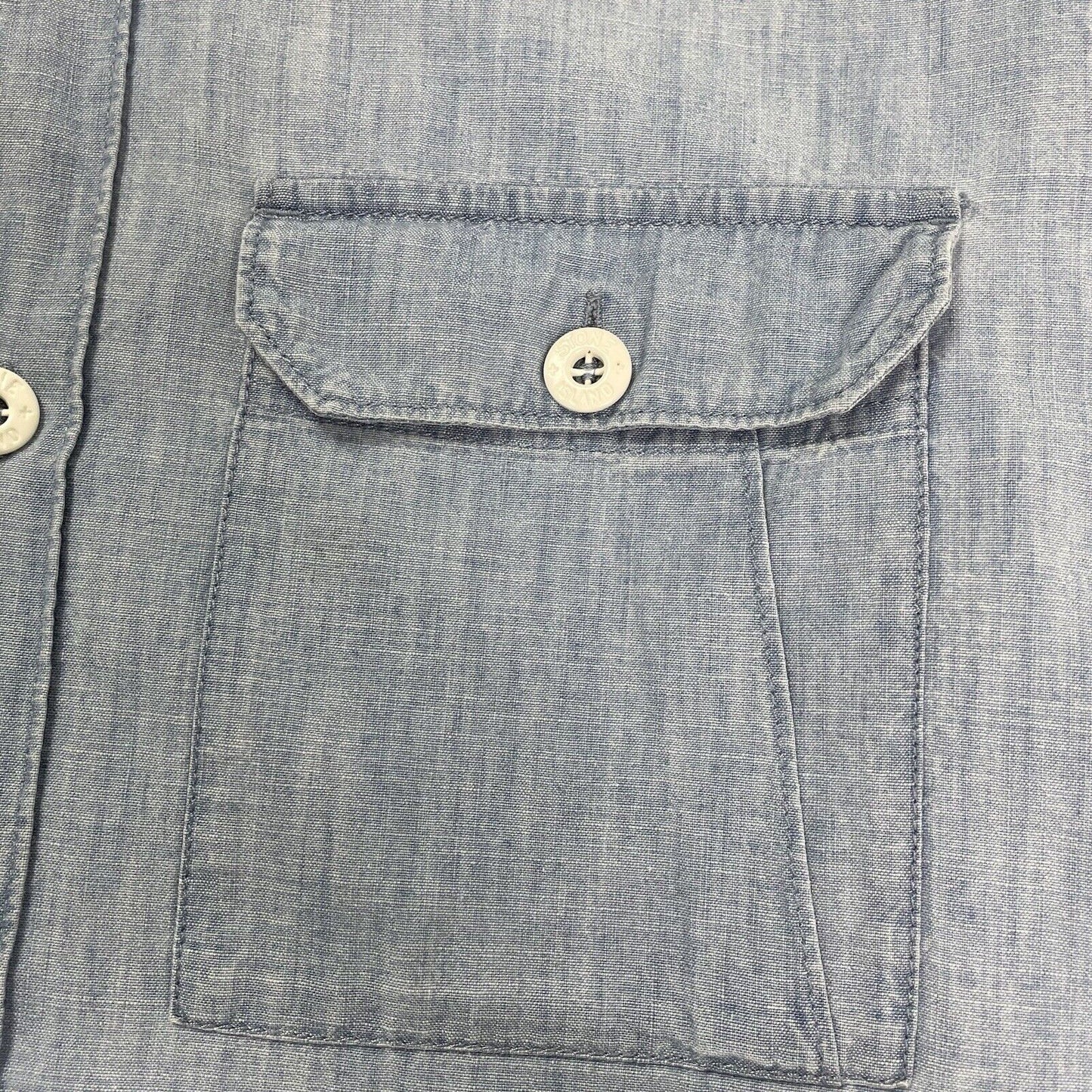 Stone Island Denim Chambray Shirt, Size XL | Stone Island, Blue