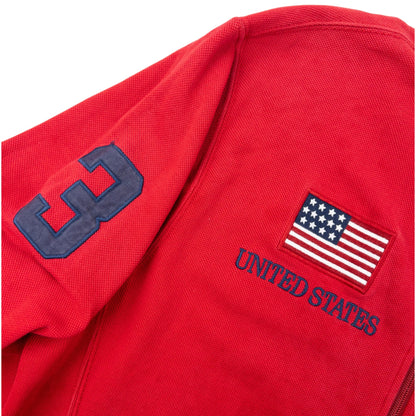 Vintage 2000s Polo Ralph Lauren USA Zip Up Sweatshirt Size M | Medium, Red