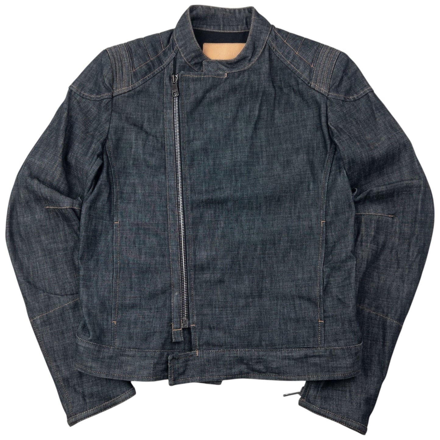 Vintage 2002 Gucci By Tom Ford Runway Asymmetrical Denim Jacket Size S | Small, Grey