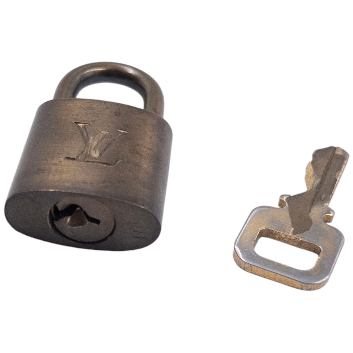 Vintage 2000s Louis Vuitton Embossed Mini Padlock & Key | O/S, Brown