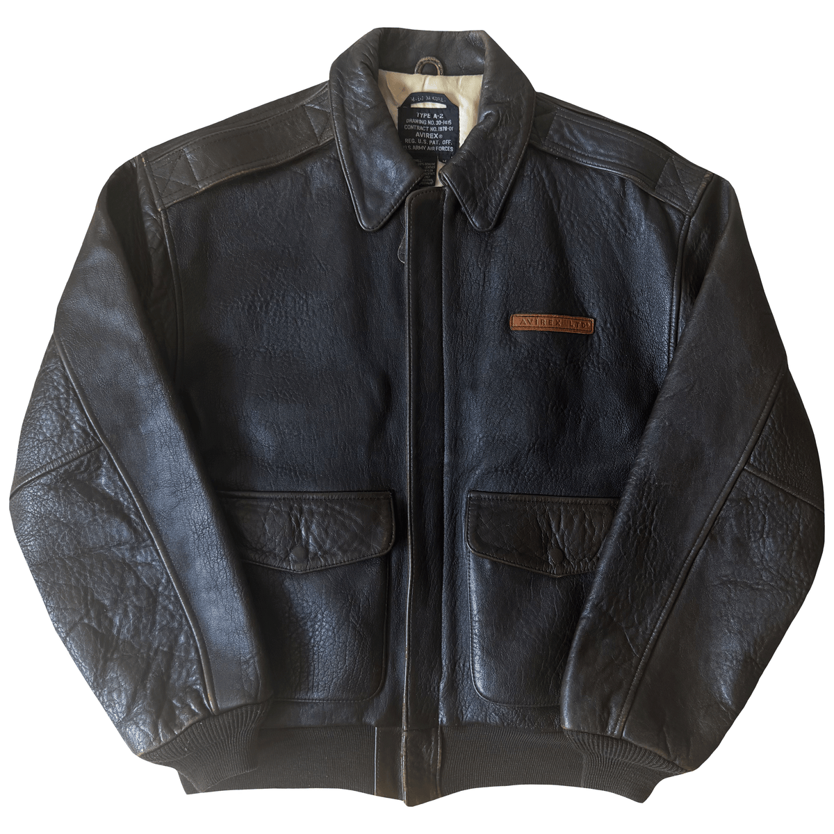 Avirex 'My Aim Is True' 1989 A2 Leather Flight Jacket - M / L | M / L, Red