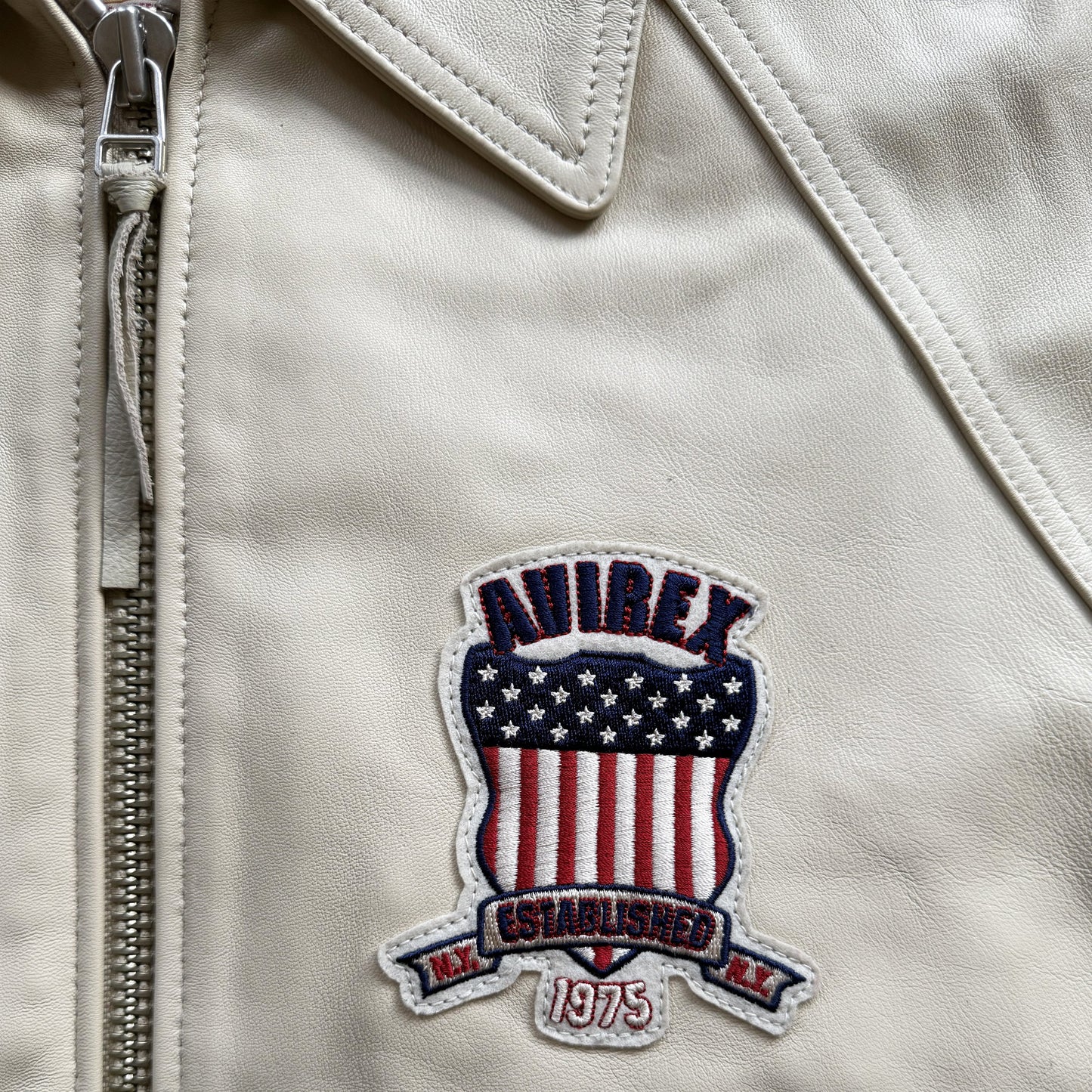 Avirex USA 'Icon' Leather Varsity Jacket - XL