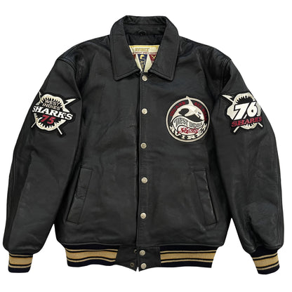 Avirex West Indies Sharks Leather Varsity Jacket - L