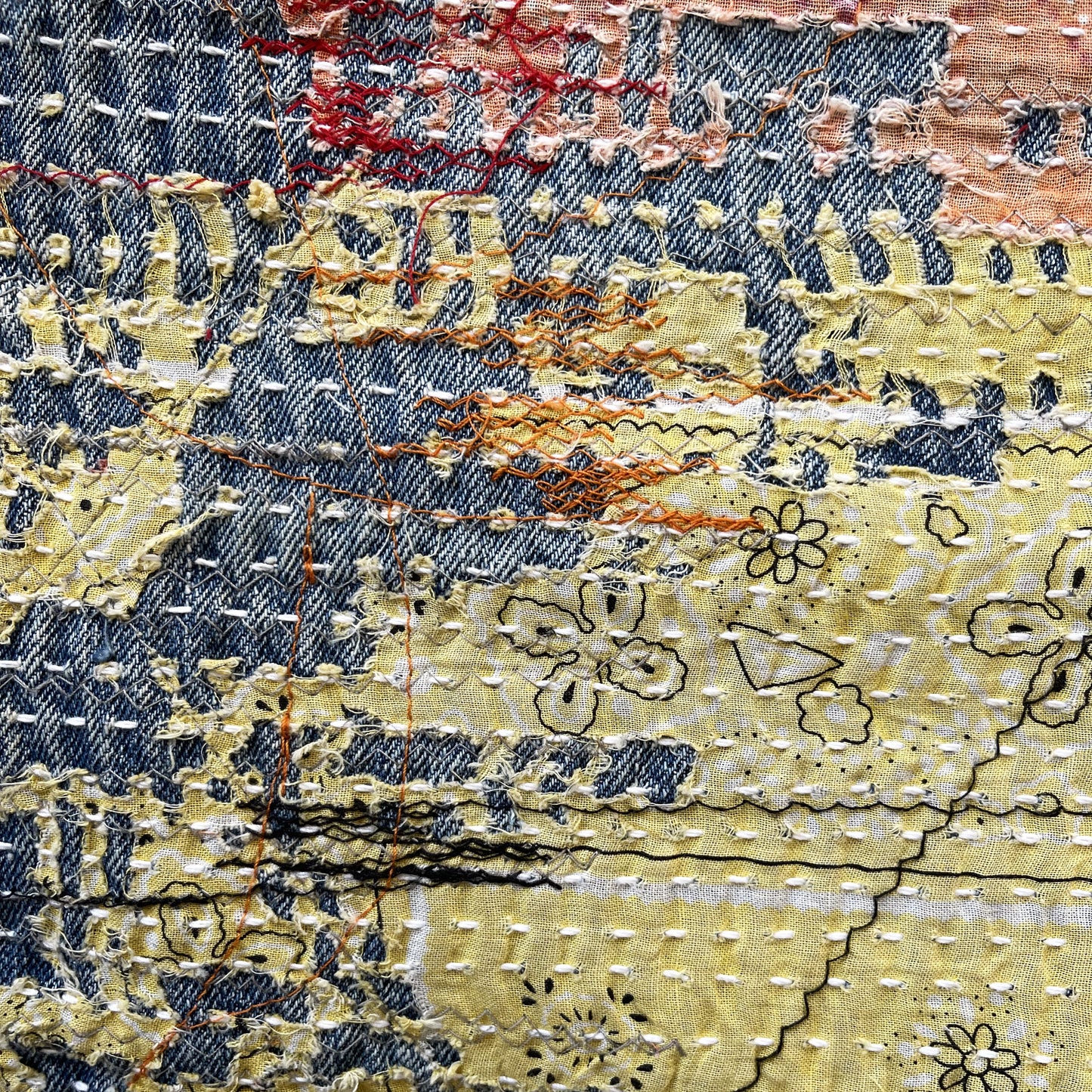 Boro Bandana Sashiko Distressed Jeans - W30"