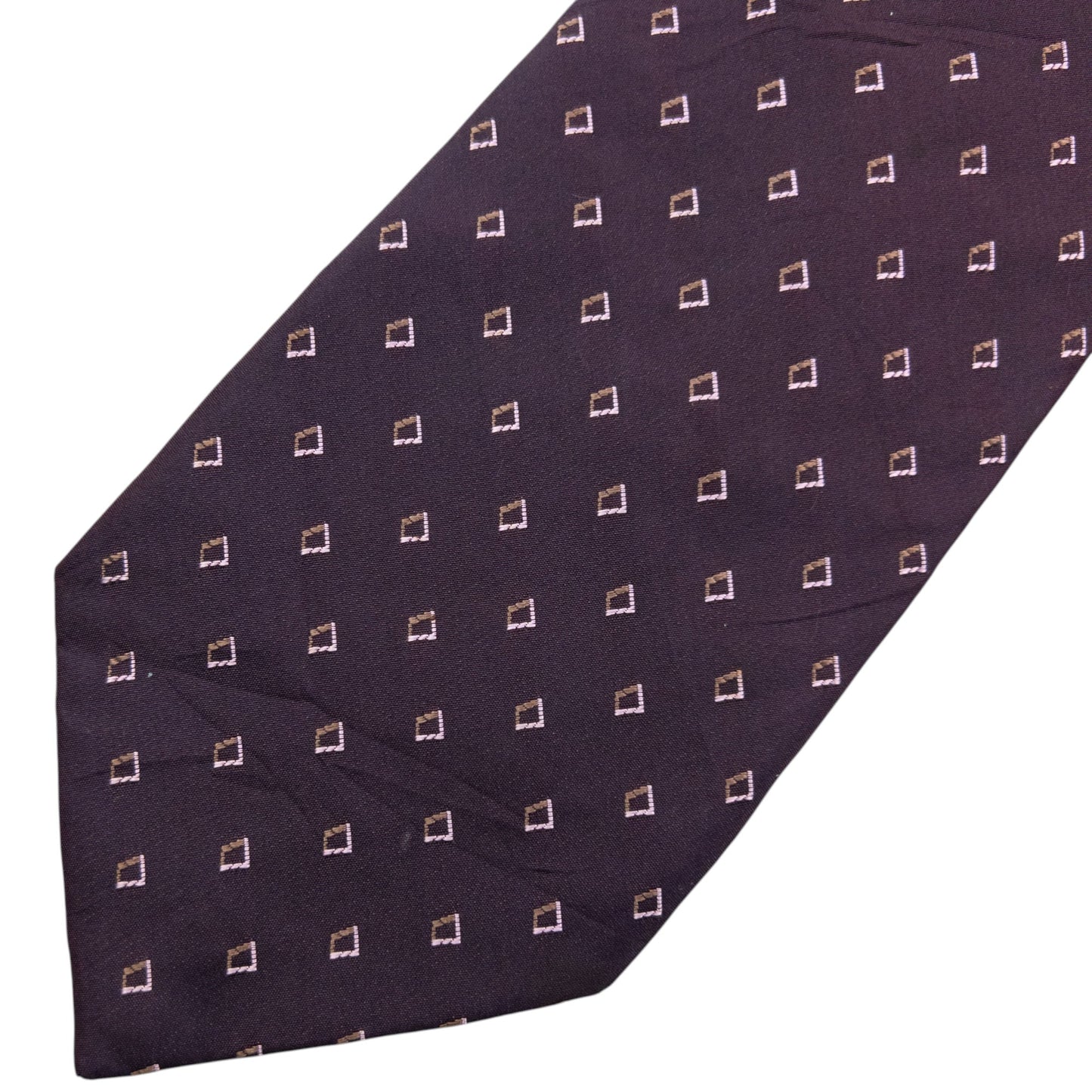 Vintage 90s Issey Miyake Pattern Silk Tie | O/S, Purple