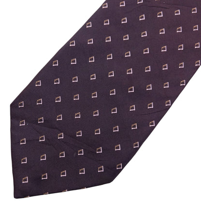 Vintage 90s Issey Miyake Pattern Silk Tie | O/S, Purple