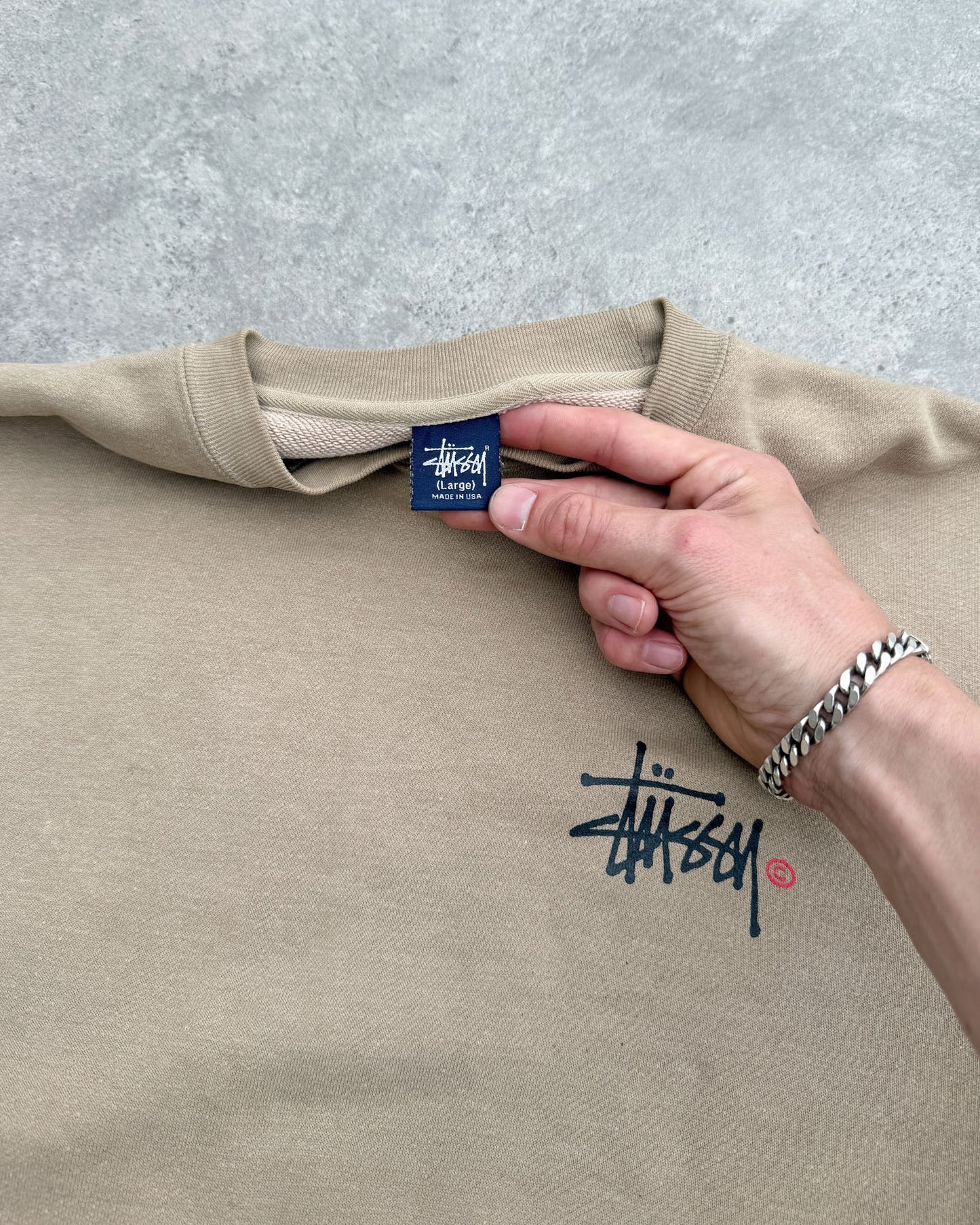 stussy 1990s heavyweight graphic sweatshirt (xl) | Default Title, Beige