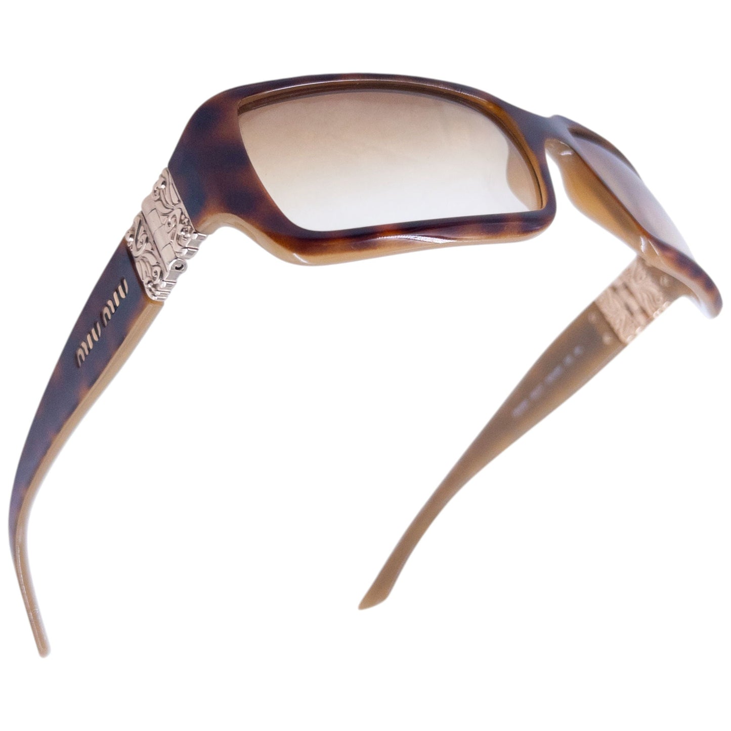 Vintage 2000s Miu Miu Tortoise Shell Sunglasses | O/S, Brown