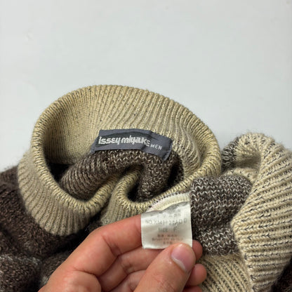 Issey Miyake MEN 1988 Heavy 3D Abstract Knit Jumper - M | Default Title, Brown and Beige