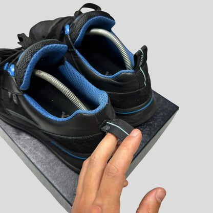 Prada 2018 Mechano Nero Voyage Rubber + Leather Logo Trainers - UK8.5/9