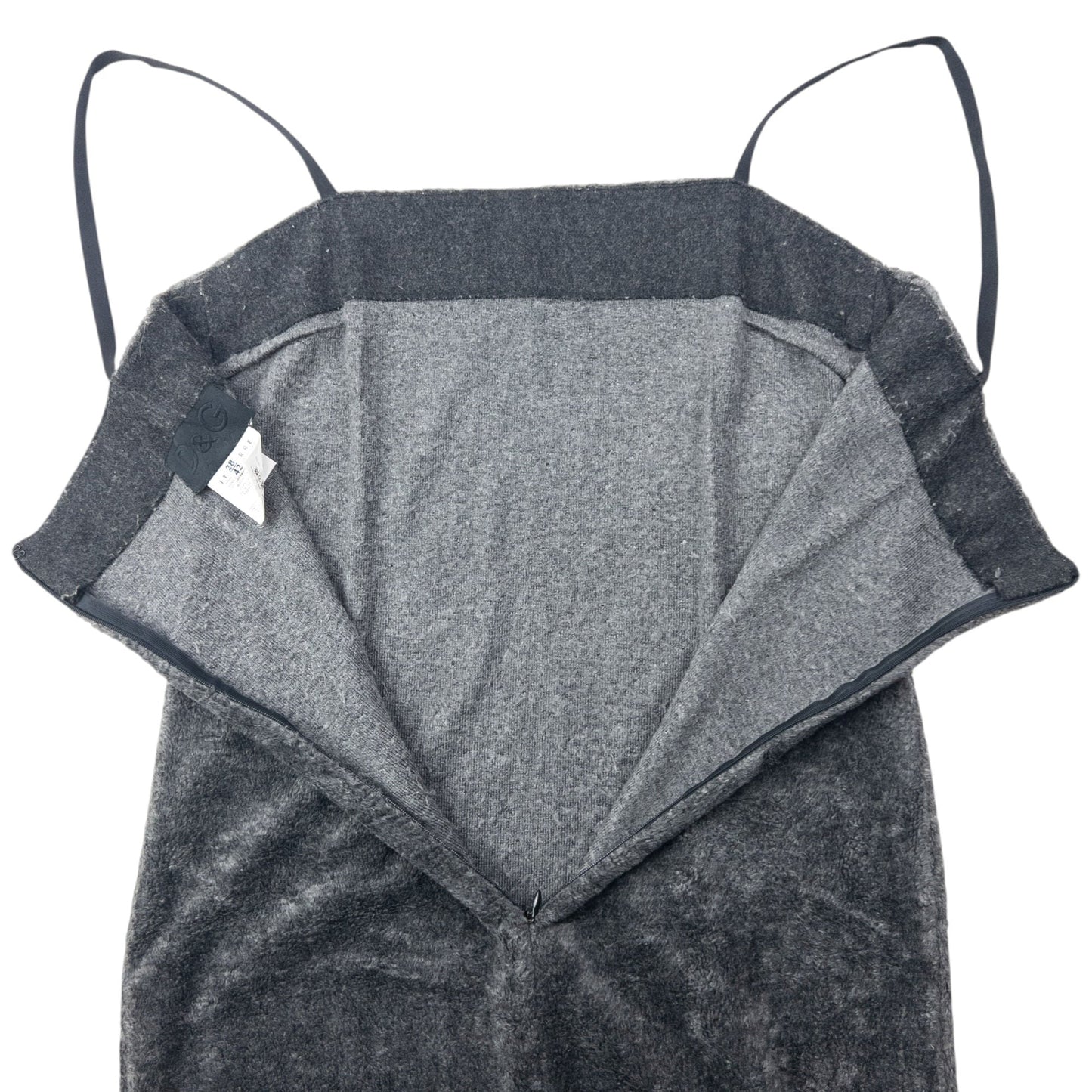 Vintage 2000s Dolce & Gabbana Fleece Dress Womens Size M | Medium, Grey