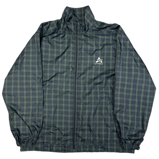 Avirex Plaid Nylon Jacket In Green ( L )