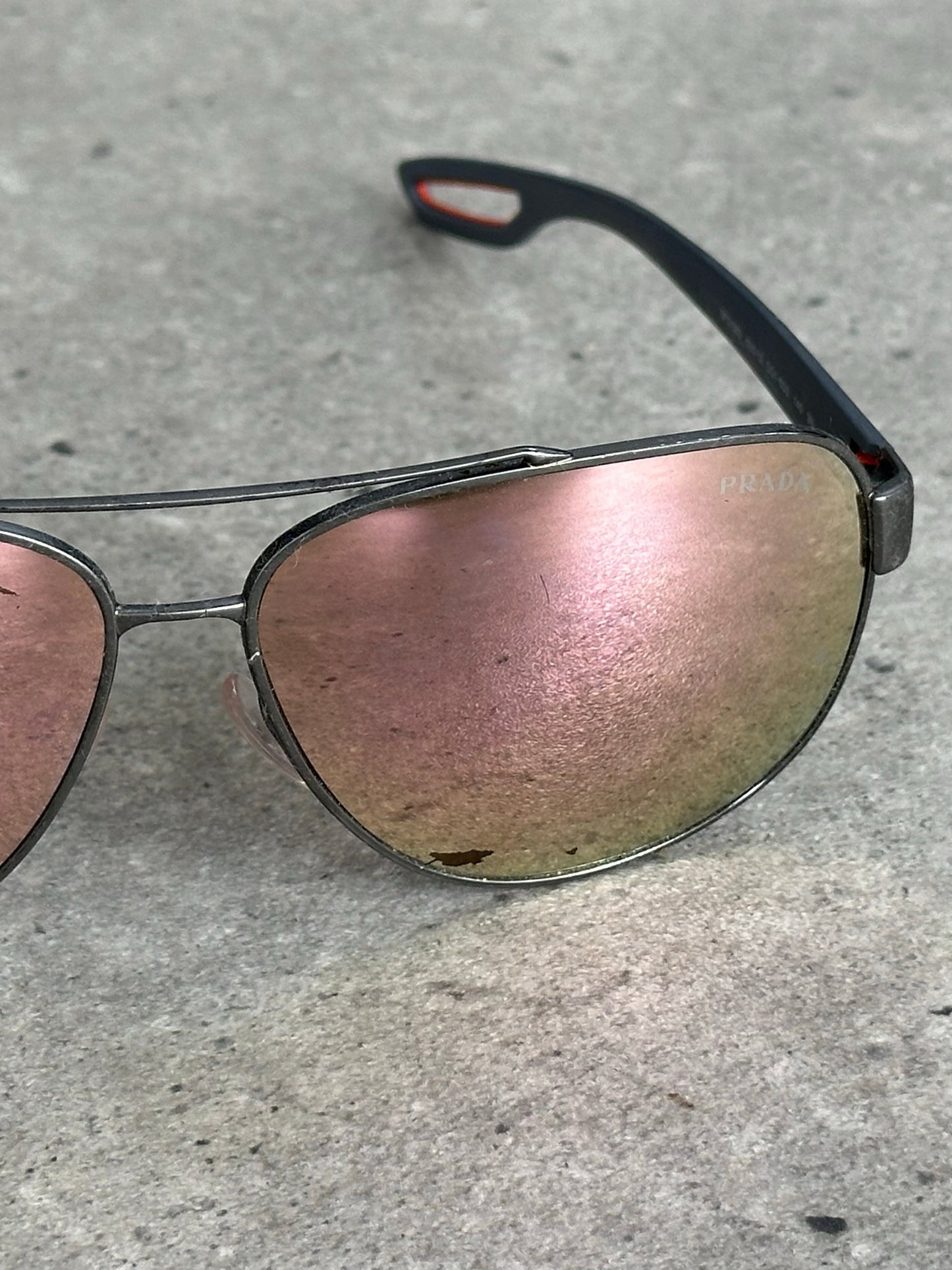 Prada Sport 2000s Aviator Logo Sunglasses