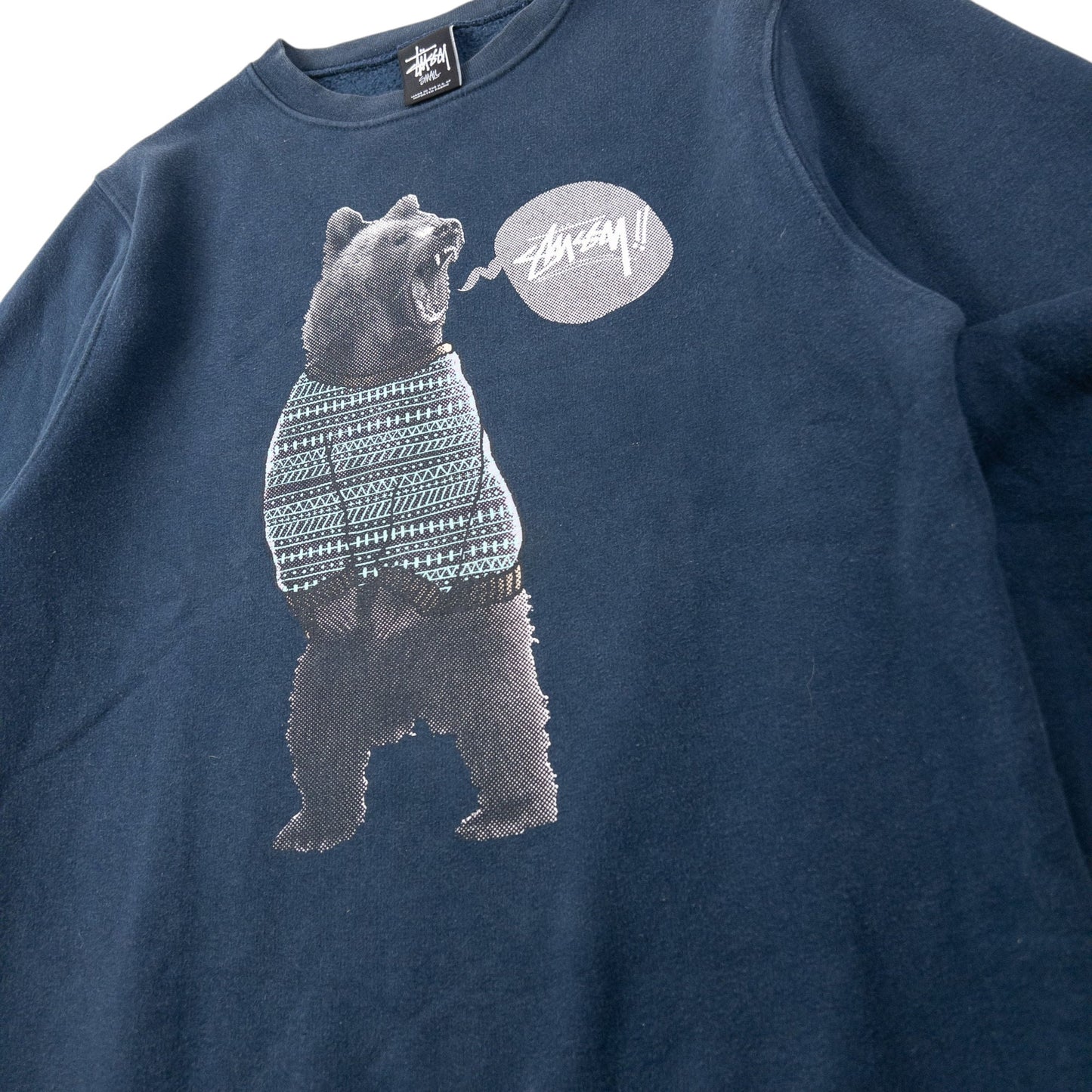 Stussy Bear Graphic Sweatshirt Size S | Small, Navy