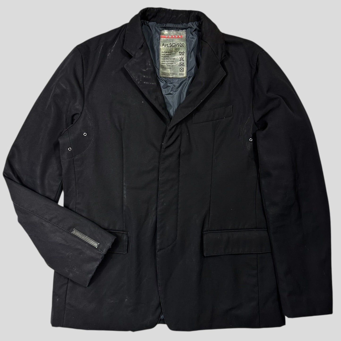 Prada Sport 2007 Wool + Leather Modular Padded Blazer Jacket - IT54 (L) | Default Title, Navy