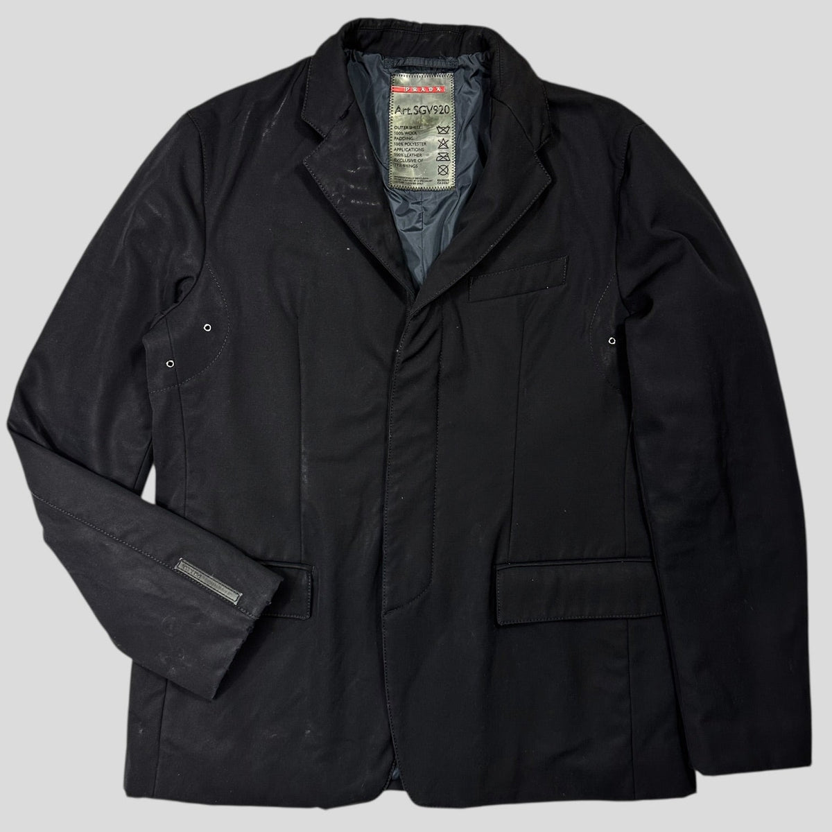 Prada Sport 2007 Wool + Leather Modular Padded Blazer Jacket - IT54 (L) | Navy