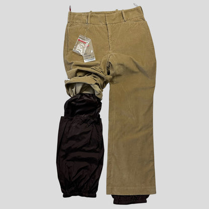 Prada Sport 00’s 2 in 1 Corduroy Double Layered Ski Trousers - L | DEFAULT TITLE, Red