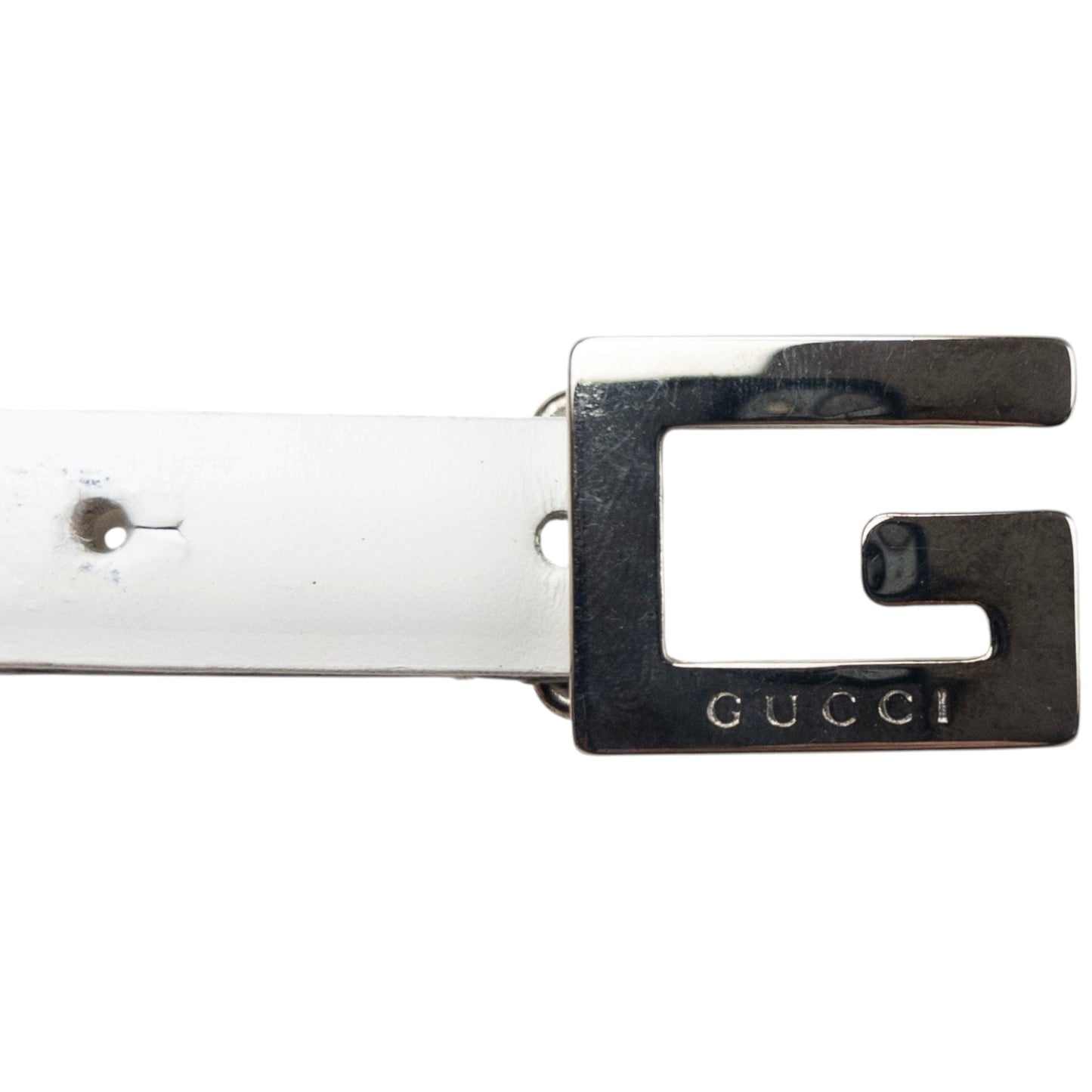 Vintage 2000s Gucci Leather Belt Size W24 | O/S, White