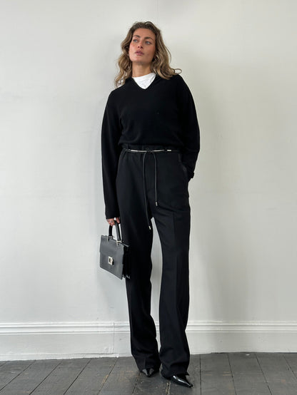 Emporio Armani 1990s Pure Wool Tuxedo Tailored Trousers - W34