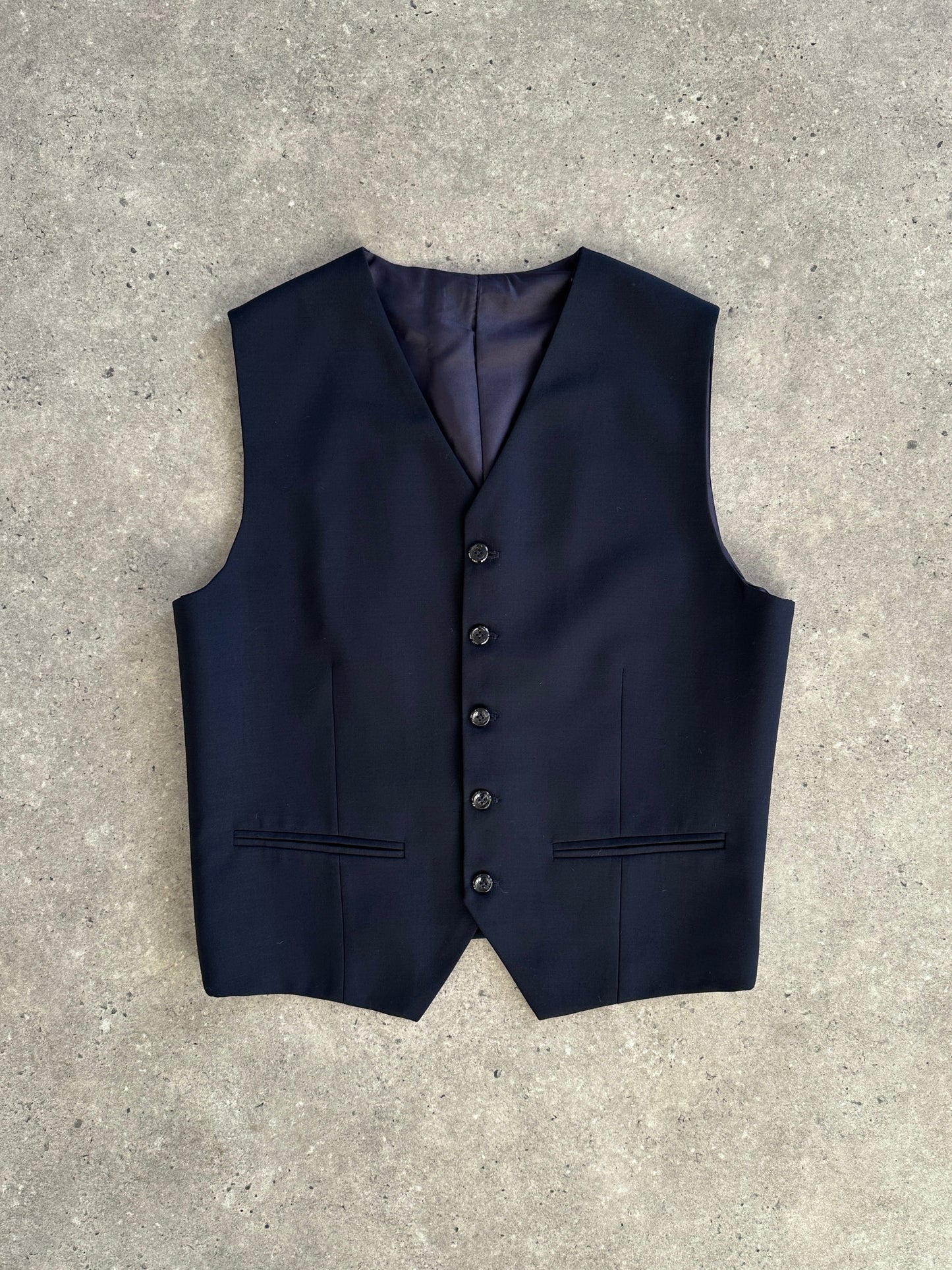 Vintage Wool Tailored Waistcoat - M
