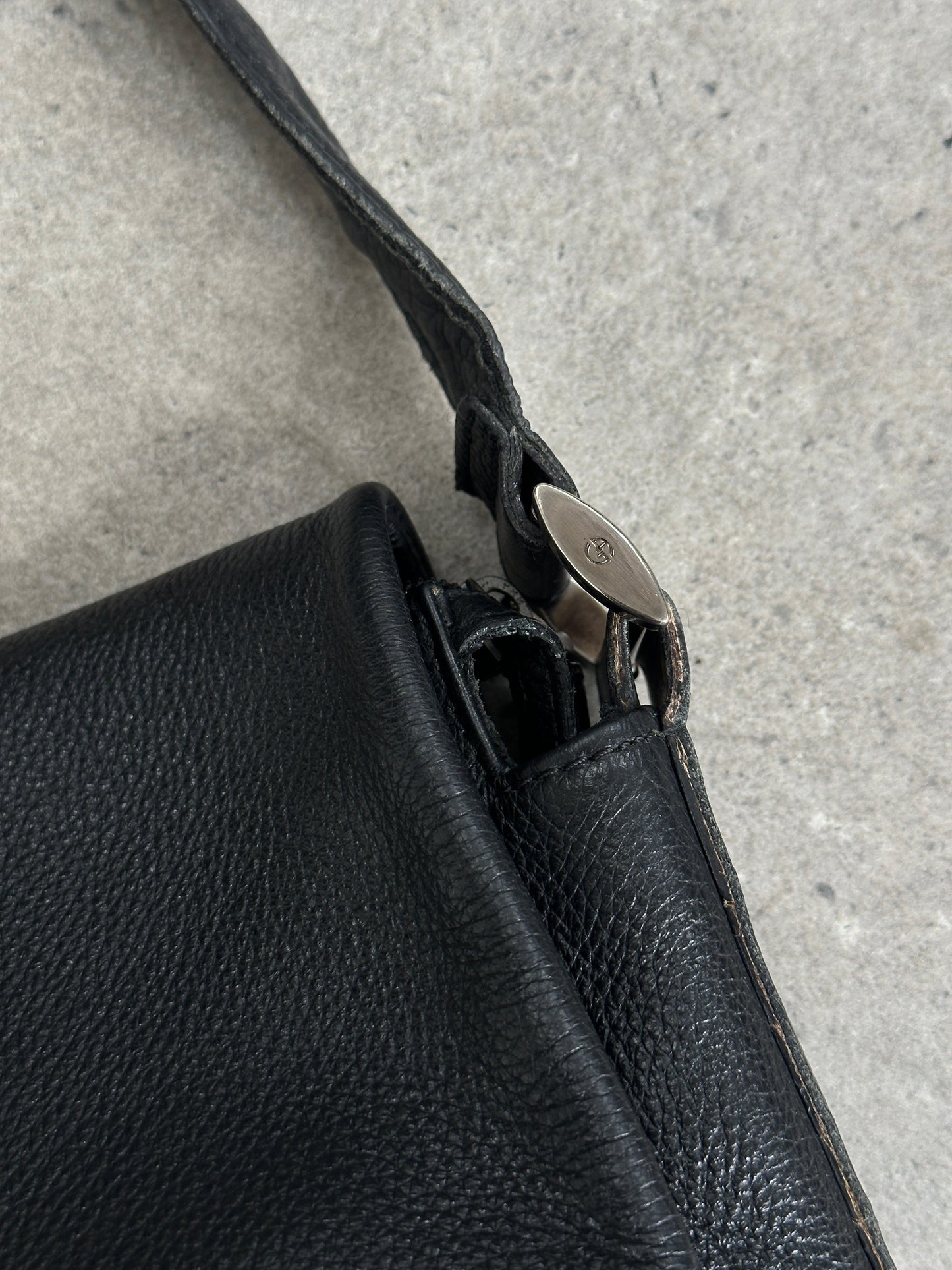 Giorgio Armani 1990s Leather Logo Crossbody Bag
