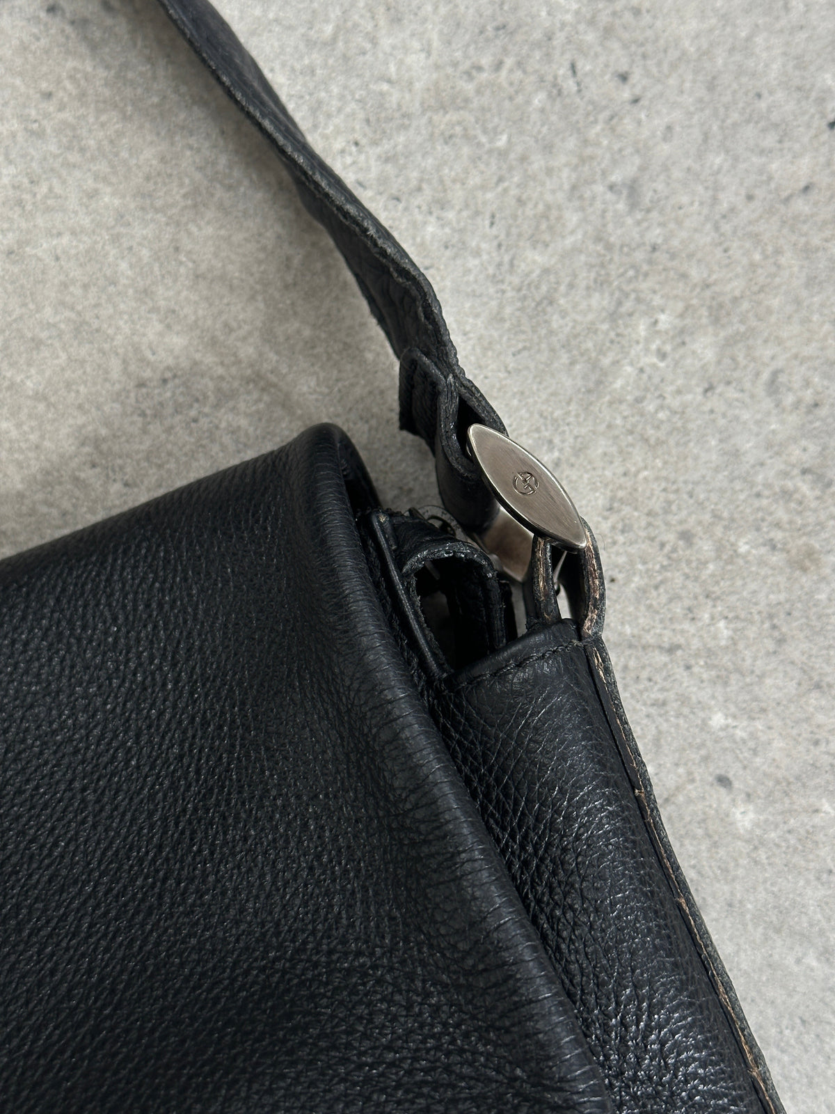 Giorgio Armani 1990s Leather Logo Crossbody Bag