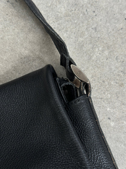 Giorgio Armani 1990s Leather Logo Crossbody Bag