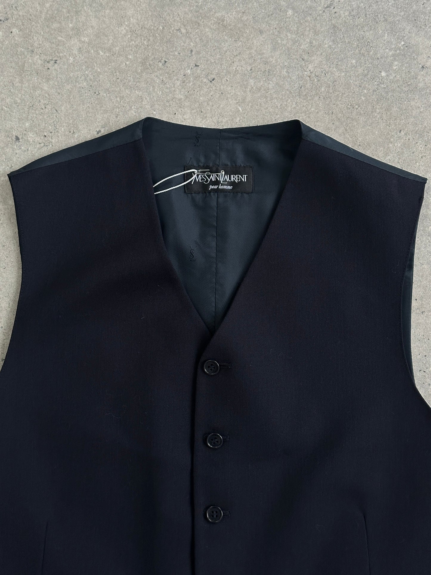 Yves Saint Laurent Pour Homme Pure Wool Tailored Waistcoat - 40R/XL