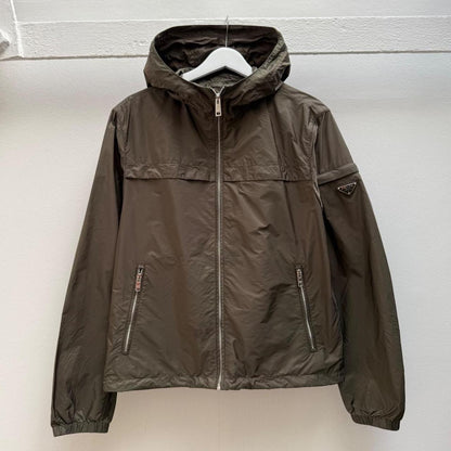 Prada Nylon Shell Jacket in Khaki Green (L) | Large, Green