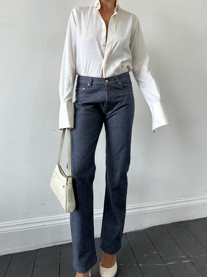 Fiorucci 1990s “Safety Jean” High Waisted Straight Leg Denim Jeans - W32