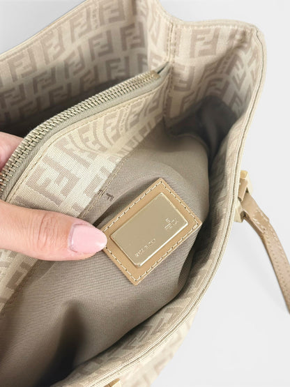 90s Fendi Zucca Beige Handbag | O/S, Multicoloured