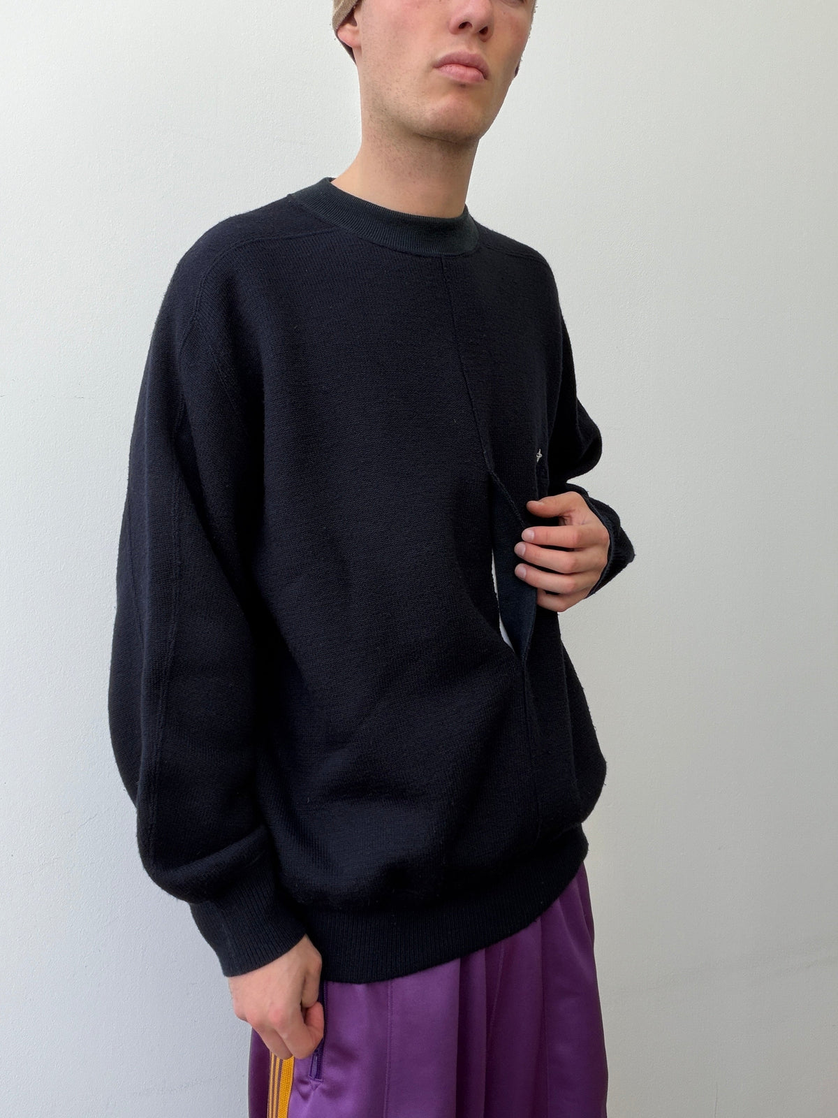 Stone Island 80s Pass-Through Pocket Jumper | X-Large, Black
