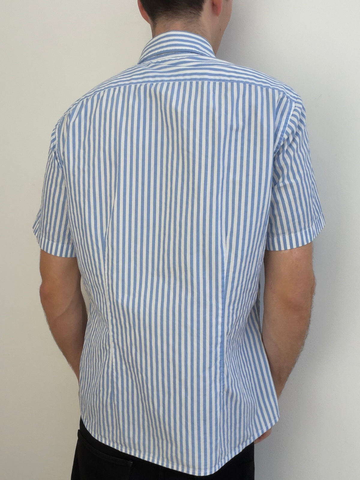 Prada Sport Shortsleeved Shirt | Large, Blue and White Stripes