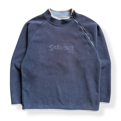 2000's Schott Asymmetric Zip Fleece Sweatshirt (L) | Large, Red