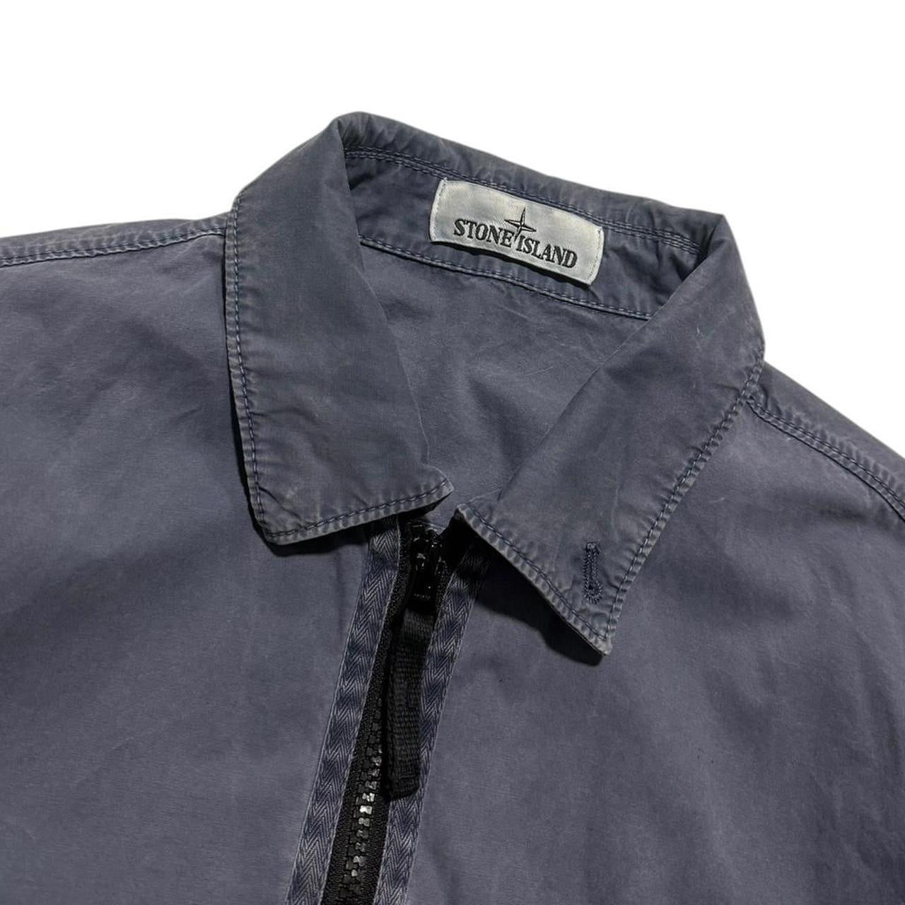 Stone Island Canvas Overshirt | Small, Slate Blue