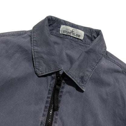 Stone Island Canvas Overshirt | Small, Slate Blue