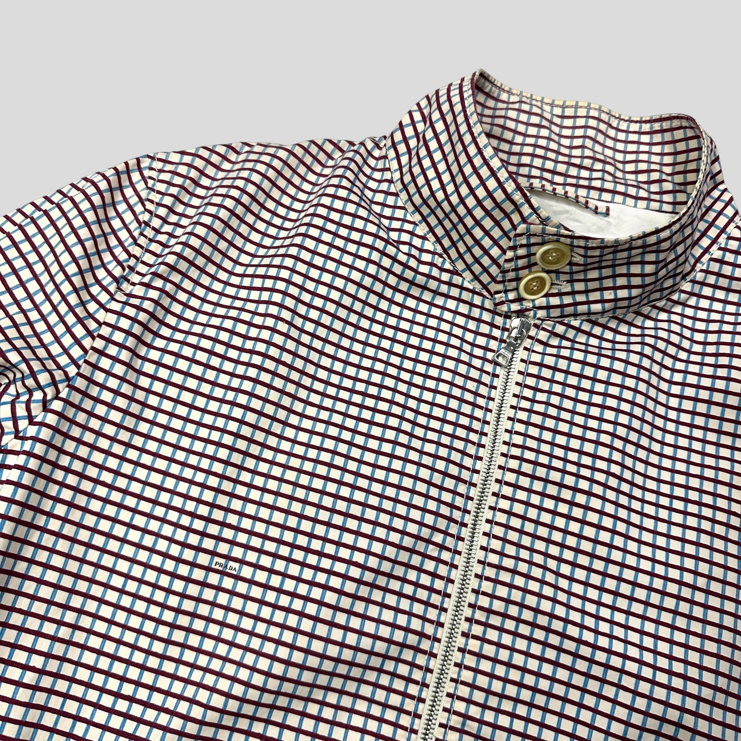 Prada SS08 Grid Checkered Multi Logo Bomber Jacket - IT52 (M/L)