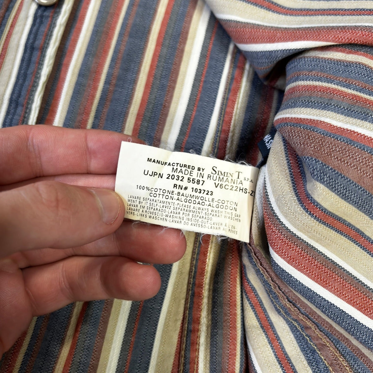 Armani Jeans 00's Striped Long Sleeve Shirt L | Large, Red