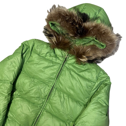 Duvetica Fur Hood Women’s Puffer Jacket In Green ( M )