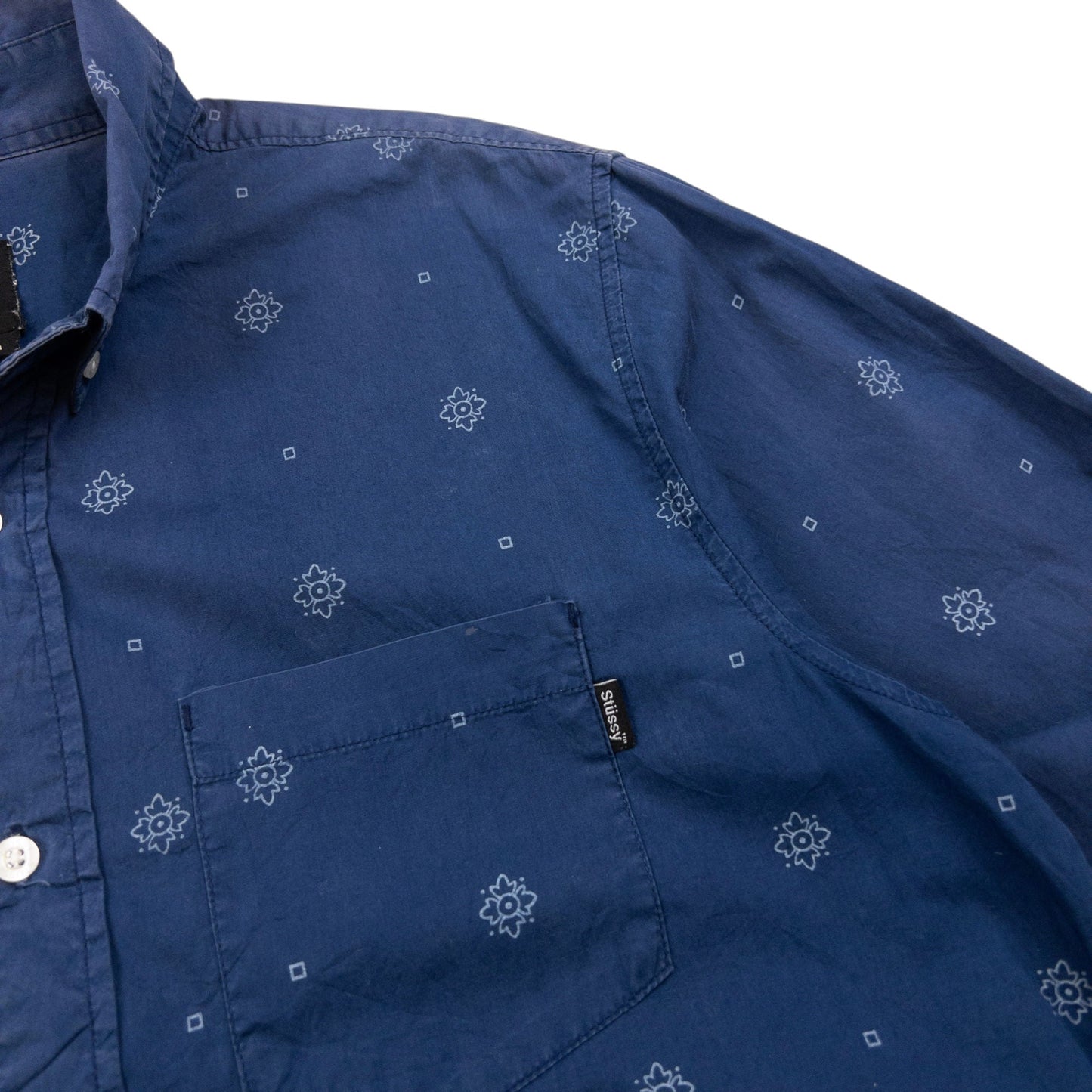 Vintage Stussy Long Sleeve Button Up Shirt Size M