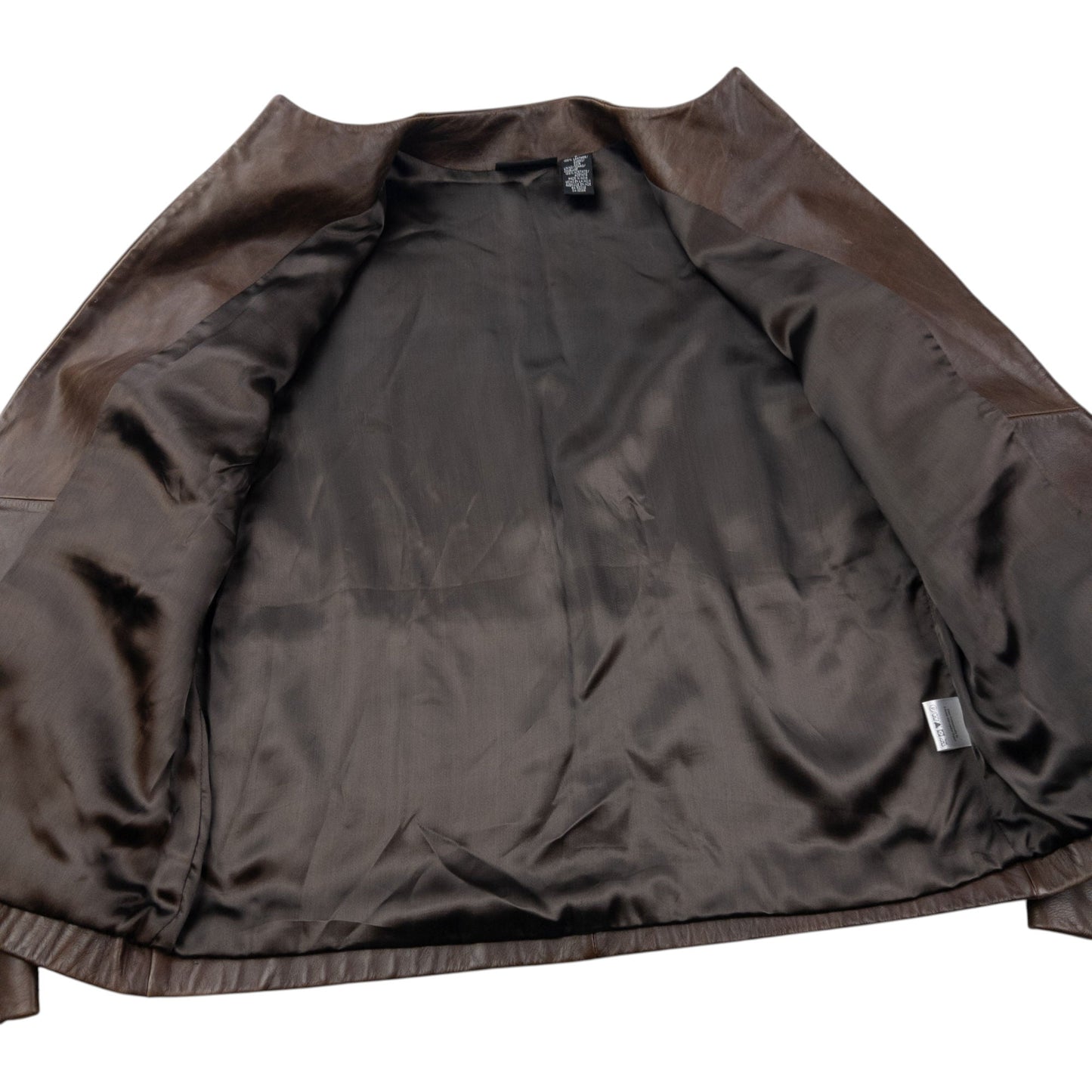 Vintage 2000s DKNY Jeans Leather Jacket Size S | Small, Brown