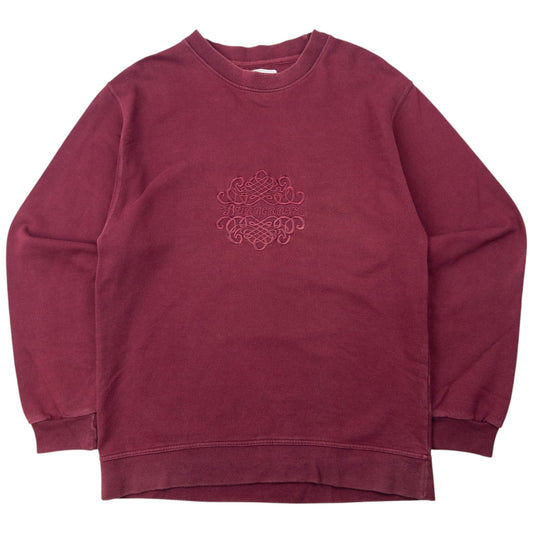 Vintage 90s Burberry Embroidered Sweatshirt Size S | Small, Burgundy