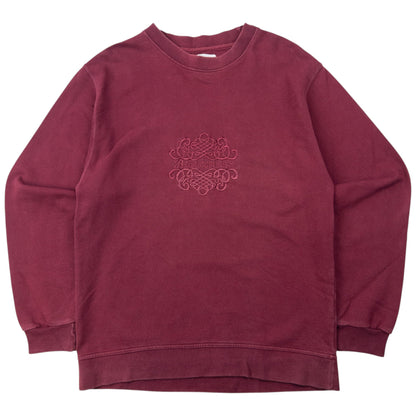 Vintage 90s Burberry Embroidered Sweatshirt Size S | Small, Burgundy