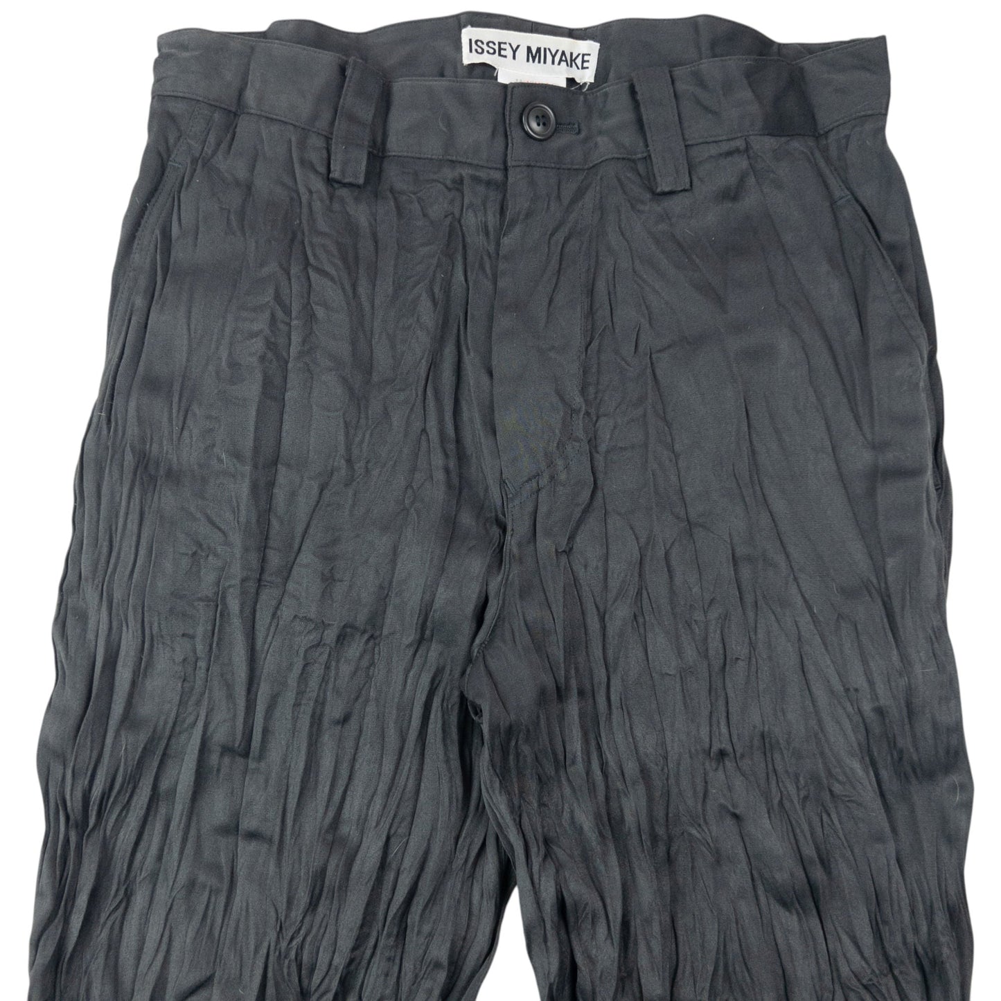 Vintage 90s Issey Miyake Crinkle Textured Trousers Size W29 | W29, Grey